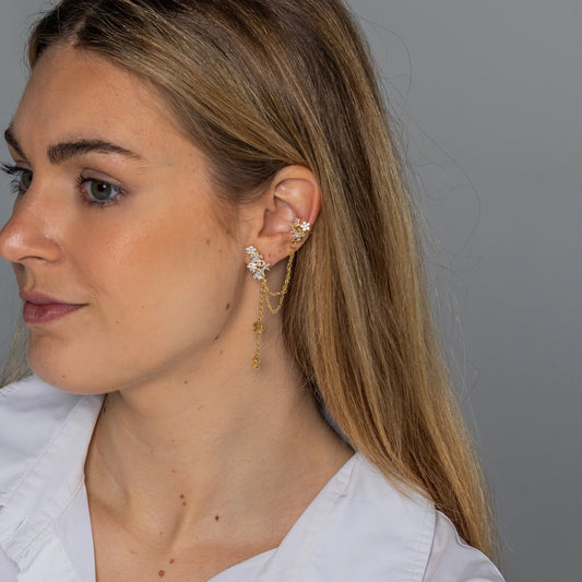 Blooming Ear Cuff Set- Gold